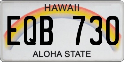 HI license plate EQB730