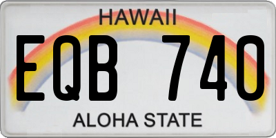 HI license plate EQB740