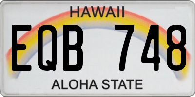HI license plate EQB748