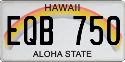 HI license plate EQB750
