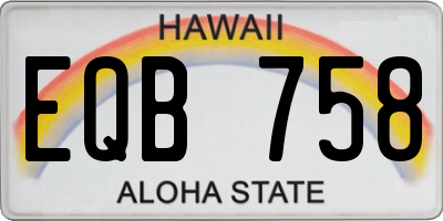 HI license plate EQB758