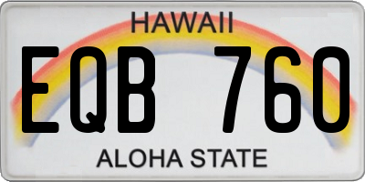 HI license plate EQB760