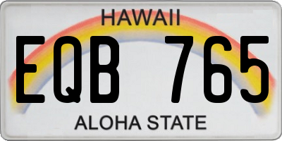 HI license plate EQB765