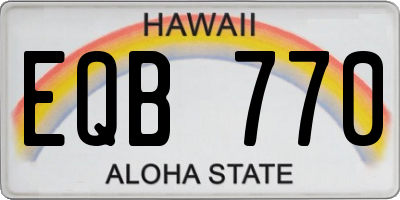 HI license plate EQB770