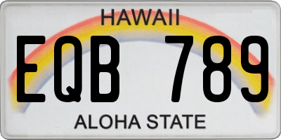 HI license plate EQB789