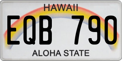 HI license plate EQB790