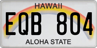 HI license plate EQB804