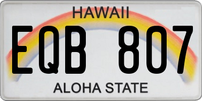 HI license plate EQB807
