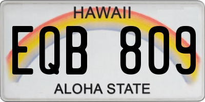 HI license plate EQB809