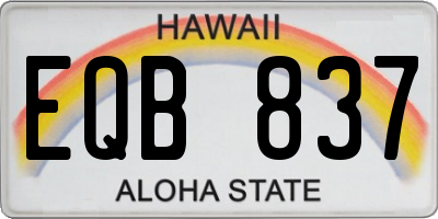 HI license plate EQB837