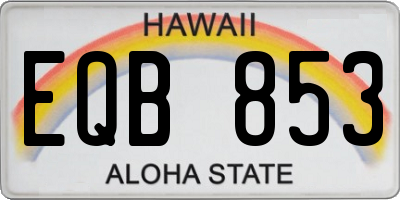 HI license plate EQB853