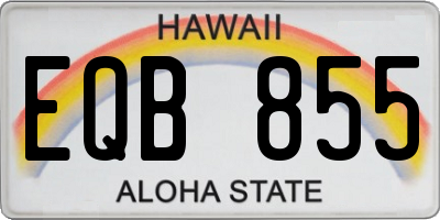HI license plate EQB855