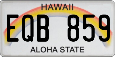 HI license plate EQB859