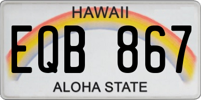 HI license plate EQB867