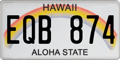 HI license plate EQB874