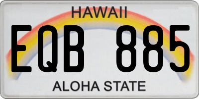 HI license plate EQB885