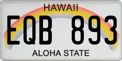 HI license plate EQB893