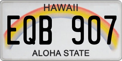 HI license plate EQB907