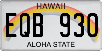 HI license plate EQB930