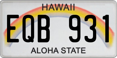 HI license plate EQB931