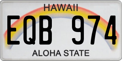 HI license plate EQB974