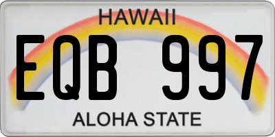 HI license plate EQB997