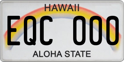HI license plate EQC000