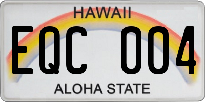 HI license plate EQC004