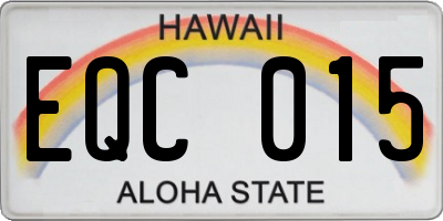 HI license plate EQC015