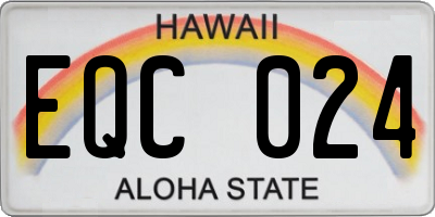 HI license plate EQC024