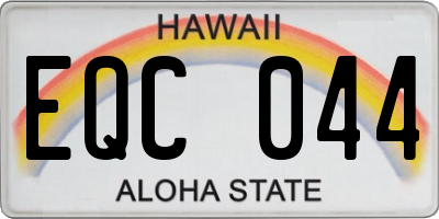 HI license plate EQC044