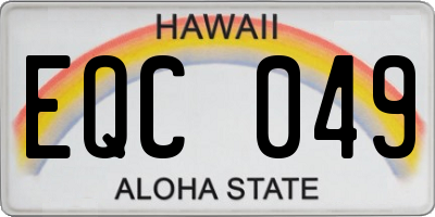 HI license plate EQC049