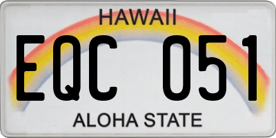 HI license plate EQC051