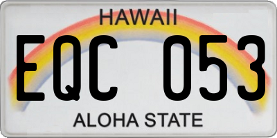 HI license plate EQC053