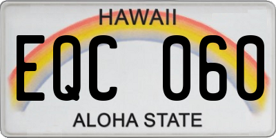 HI license plate EQC060