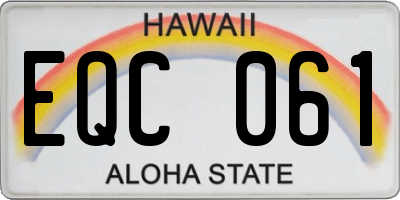 HI license plate EQC061