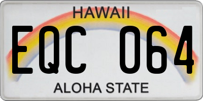 HI license plate EQC064