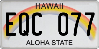 HI license plate EQC077