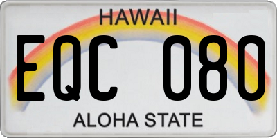 HI license plate EQC080