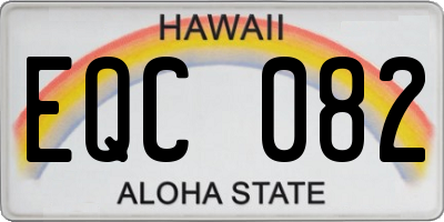 HI license plate EQC082