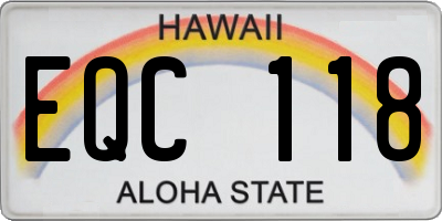 HI license plate EQC118