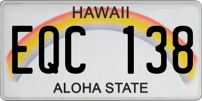 HI license plate EQC138