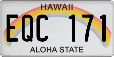 HI license plate EQC171