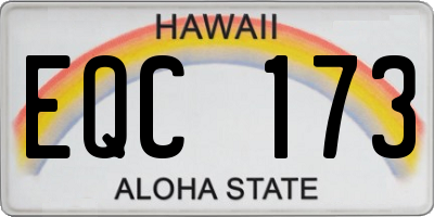 HI license plate EQC173