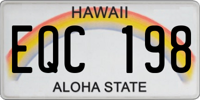 HI license plate EQC198