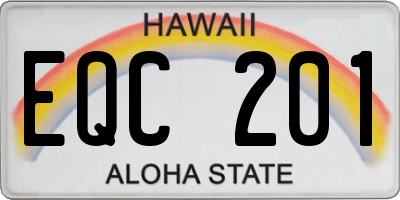 HI license plate EQC201