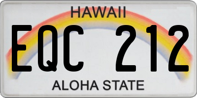 HI license plate EQC212