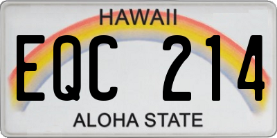 HI license plate EQC214
