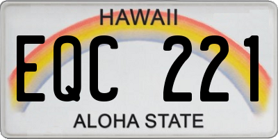 HI license plate EQC221