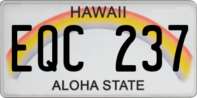 HI license plate EQC237